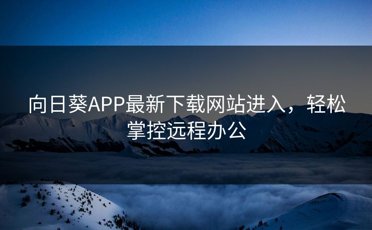 向日葵APP最新下载网站进入，轻松掌控远程办公