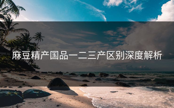 麻豆精产国品一二三产区别深度解析 麻豆精产国品一二三产区别深度解析